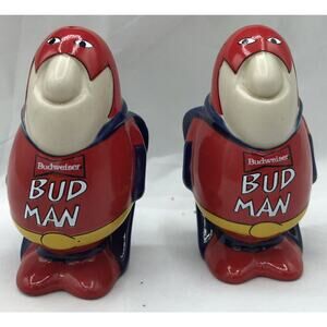 Ceramic Budman salt and pepper shakers 3.5 inch